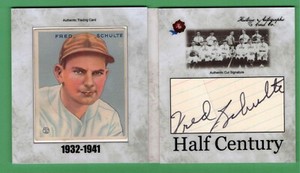 2020 HA HALF CENTURY FRED SCHULTE CUT AUTO + 1933 GOUDEY BOOK BECKETT AUTHENTIC