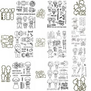 Cute Little Heroes Metal Cutting Dies and Clear Stamp Set Scrapbooking Craft