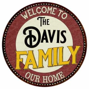 The Davis Family Round Metal Sign Kitchen Game Room Décor 100140038008 - Picture 1 of 1