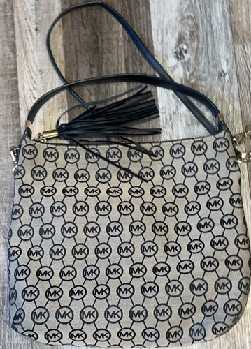 Borsa a tracolla Michael Kors marrone con cerniera in pelle nappa