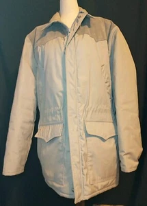 Vintage WALLS BLIZZARD PRUF SUEDE YOKE Jacket Coat Large Light Gray Thinsulate - Picture 1 of 19
