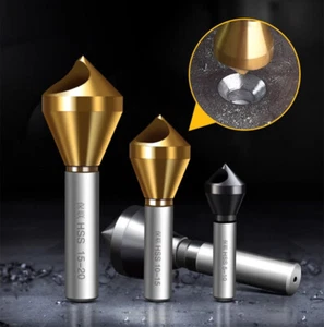 Taper Hole Chamfer Countersink Deburring Drill Bits Set Cutting Metal Tool Kit - Picture 1 of 5