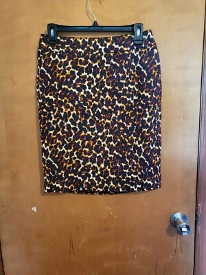 Falda Estampado Animal Mini Talla 2 Merona Mujer Negra Marrón Corta Recta Guepardo  Foto 1 de 4