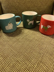 3 ELUM Home Dog COFFEE MUGS Mug Cup Christmas Stackable - Picture 1 of 4