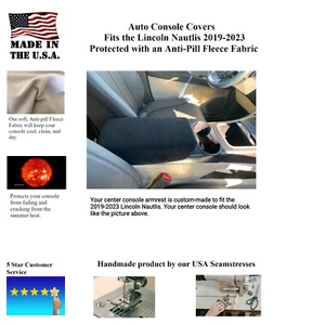 Console Center Armrest Cover-Fleece Fits the Lincoln Nautilus 2019-2023 (SB3FL) - Picture 1 of 20