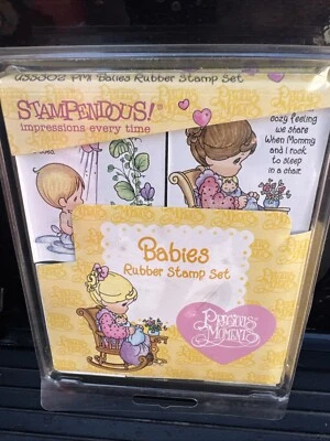 Набор из 6 резиновых штампов Precious Moments BABY ~STAMPENDOUS ~ РЕДКИЕ - Изображение 1 из 4