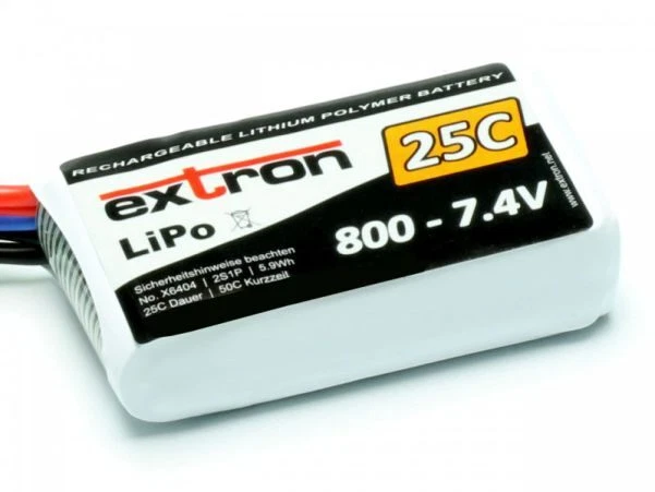 LiPo Akku Extron X2 800 - 7,4V (25C | 50C) - Bild 1 von 1