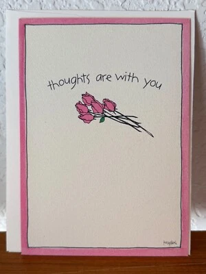 Cartão de simpatia em branco vintage Blue Mountain "Thoughts Are With You" - Imagem 1 de 3