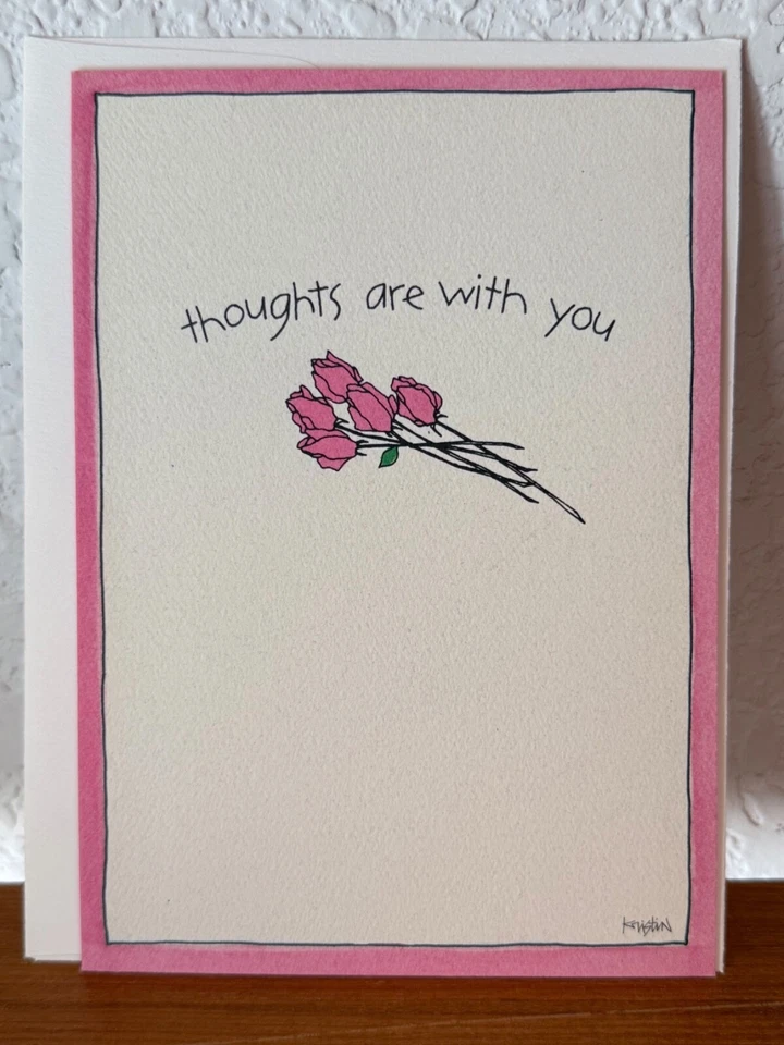 Vintage Blue Mountain "Thoughts Are With You" Blank Sympathy Greeting Card - Image 1 of 3