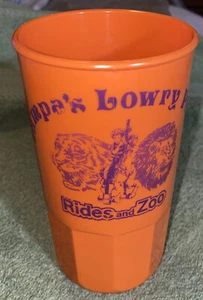 Vintage “Tampa’s Lowry Park - Rides And Zoo” Orange Plastic Cup - Picture 1 of 9