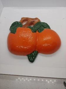 vintage Hanging Oranges Fruit Ceramic Wall Plaque wall pocket - Picture 1 of 5