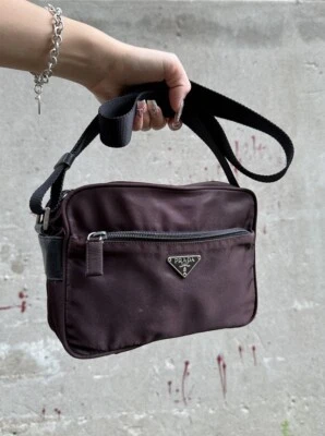 BOLSO BANDOLERA VINTAGE PRADA MARRÓN NYLON UNISEX Foto 1 de 4