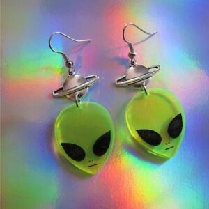 1 Pair Alien Planet Earrings Space Earrings Alien Earrings Gift