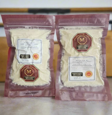 SANTA MARTA Pack of 2 Grated Parmigiano Reggiano | 8oz Packs | Zip Bags slightly vacuumed