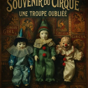 Vintage Zirkustrio - Porzellan Clown Puppen Set - Harlekin Gothic Ästhetik - R - Bild 1 von 16