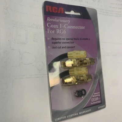 2pk-RCA Revolutionary In-Line F-Connector RG6 Coax DT60CF NEW - Image 1 of 4