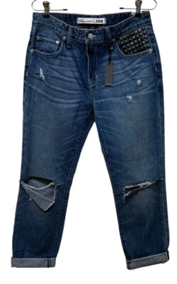 Pantalones de mezclilla ajustados Lovers & Friends Ezra Lexington Boyfriend desgastados al tobillo 28 Foto 1 de 4