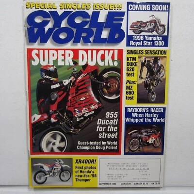 Cycle World Sep 1995 Vol 35 No 9 Honda XR400R MuZ Skorpion, KTM Duke, Ducati 955 - Image 1 of 4