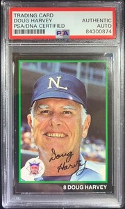 Doug Harvey auto card 1988 Sports Umpire #1 World Series MLB PSA Encapsulated