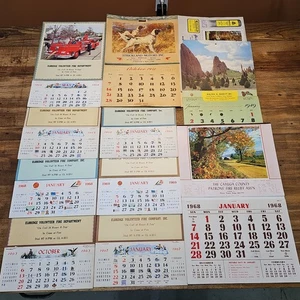 Vintage 1960s Retro Wall Calendar Lot • Wall Hanging Mid Century Decor ☆USA - Picture 1 of 4