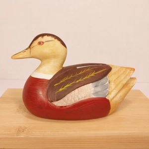 Vintage Handpainted Ceramic Brown Duck Piggy Coin Bank w/ Rubber Stopper - Picture 1 of 7