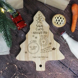 Personalised Welsh Christmas Eve Plate Wooden Santa Treat Board - Picture 1 of 9