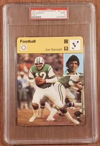 1977 Sportcaster Italy #03-20 Joe Namath New York Jets Football Card PSA 9 Mint - Picture 1 of 3