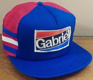 VINTAGE 3-STREIFEN GABRIEL MESH DRUCKKNOPFLASCHE TRUCKERMÜTZE HERGESTELLT IN USA - Bild 1 von 7