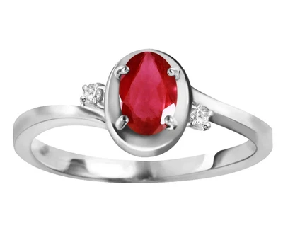 Vintage 14k Solid Gold Natural Ruby and Lab Grown Diamonds Ring Christmas Gift - Image 1 of 4