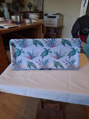 NWT Turtle Patter Plastic Rectangle Serving Tray - Image 1 of 4