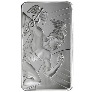 10 Troy oz Sunshine Mercury Design .999 Silver Bar - Picture 1 of 3