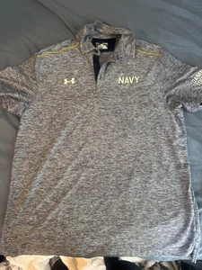 Under Armor Navy Football Polo - Picture 1 of 4