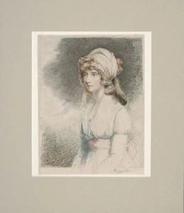 EJ TILY SIGNED Antq XRare c1904 Engraving LADY CHARLOTTE, COUNTESS OF ASHBURNHAM - Imagen 1 de 1