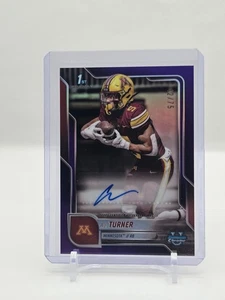 AJ Turner 2025 Bowman Chrome U Purple Refractor Autograph 42/75 #BCA-AT - Picture 1 of 2