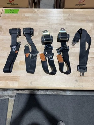 Cinturones de seguridad delanteros y traseros BMW E36 sedán negros OEM 318i 325i 328i M3 JUEGO COMPLETO Foto 1 de 4