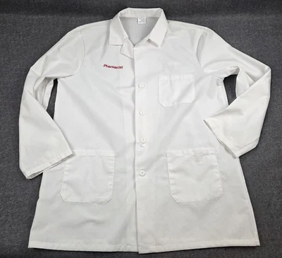 Pharmacist Lab Coat Mens Size XL White Cotton Blend Embroidered - Image 1 of 4