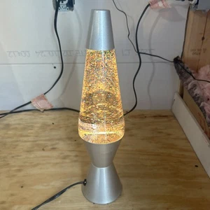 Lava Lamp model 2124 Silver Base. Clear Liquid Motion & Glitter. Works Amazing - Picture 1 of 4