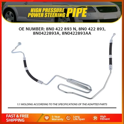High Pressure Power Steering Pipe For Audi TT Quattro 1.8T 8N3 8N9 8N0422893AA - Image 1 of 4