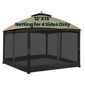Gazebo Universal Replacement Mosquito Netting, 12' x 16' Outdoor Canopy Net S... - Picture 1 of 5