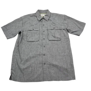 Magellan Shirt Mens S Gray Angler Fit Mag Wick Fish Gear Short Sleeve Button Up - Picture 1 of 16