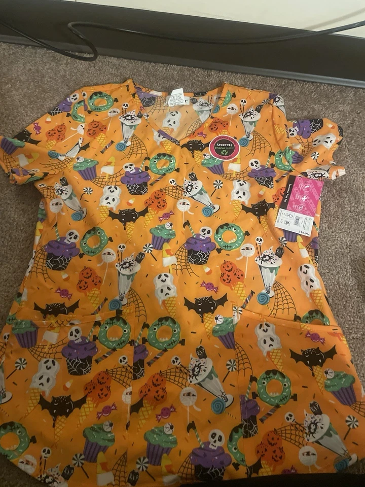 Small Halloween Scrub Top - Image 1 of 1