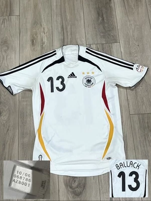 Camiseta/camisa de futebol Ballack Alemanha 2006 Copa do Mundo autêntica kit casa - Imagem 1 de 4