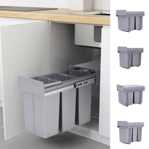 40L 30L Pull Out Kitchen Bin Soft Close Sliding Recycling Waste Cupboard Cabinet - Picture 1 of 15