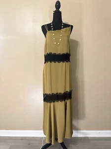 ZARA 100% SILK FLORAL DRESS SIZE L Colour Green& pistachio - Picture 1 of 5