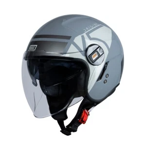CASCO DEMI JET DOPPIA VISIERA ORIGINE ALPHA COOL GREY GLOSS TGL. M - Imagen 1 de 2