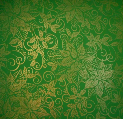 Tela de Navidad por yarda metálica lámina dorada flor de pascua verde Kaufman algodón #30 Foto 1 de 4