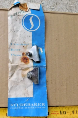 2 NOS VENT WINDOW HANDLE BRACKETS FOR 1956 STUDEBAKER GOLDEN HAWK HARD TOP 56 - Image 1 of 2