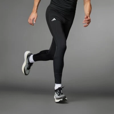 adidas Adizero Essentials Mens Running Leggings Black Breathable Aeroready - Image 1 of 4