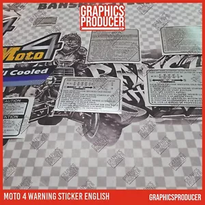 Yamaha Moto 4 Moto4 Full Kit YFZ350 Warning Decals Sticker VINTAGE Replica - Bild 1 von 11