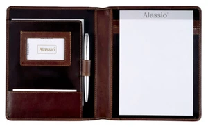 Alassio Schreibmappe A5 MONACO Businessmappe Orgamappe Leder dunkelbraun 30057 - Bild 1 von 2